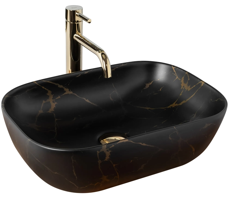 Umywalka nablatowa Rea Belinda Black marble matt