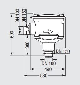 Komora do pobierania próbek Kessel odpływ pionowy (rysunek).JPG