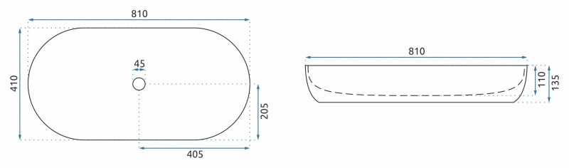 Umywalka Nablatowa Rea Cleo 81 Marmo