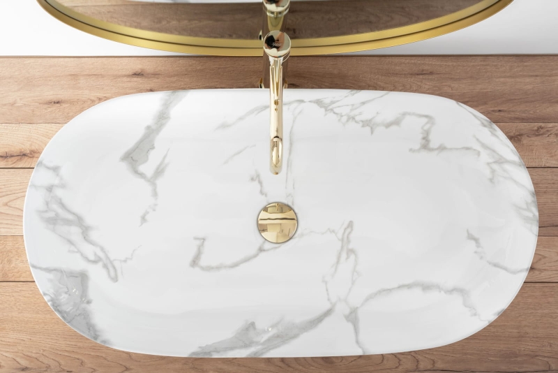 Umywalka Nablatowa Rea Cleo 81 Marmo