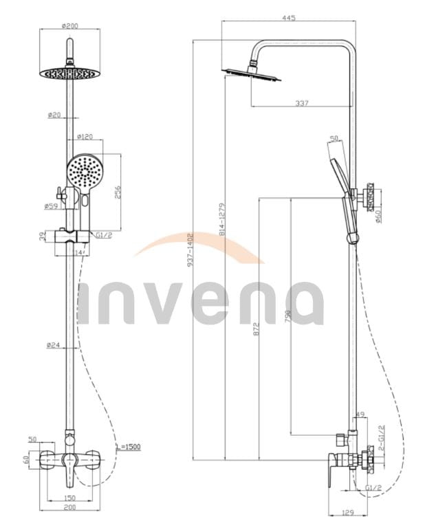 zestaw prysznicowy Invena Fira czarny rysunek.JPG