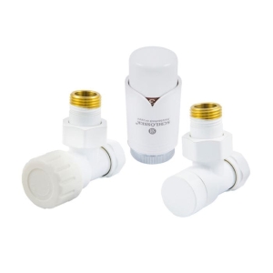 Zestaw termostatyczny kątowy biały Cu ELEGANT SCHLOSSER