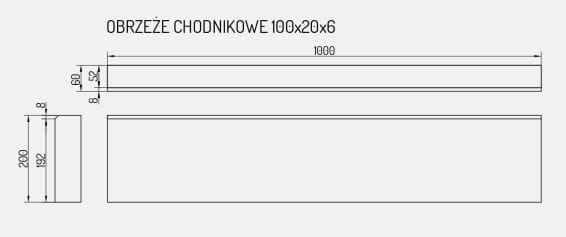 obrzeże chodnikowe Certus 6x20x100 rysunek.JPG