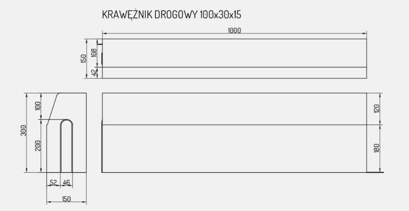 krawężnik betonowy szary Certus 15x30x100 rysunek.JPG