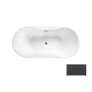 Wanna BESCO  Navia Glam grafitowy 160x80cm  chrom + maskownice białe