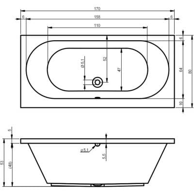 Wanna Prostokątna Riho Carolina