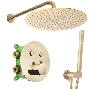 Zestaw natryskowy podtynkowy Rea Lungo Miller Gold - dodatkowo 5% RABATU na kod REA5  