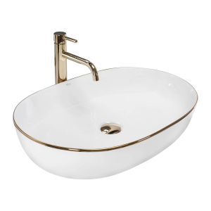 Umywalka Nablatowa Rea Cleo 61 Gold Edge- Dodatkowo 5% rabatu na kod REA5