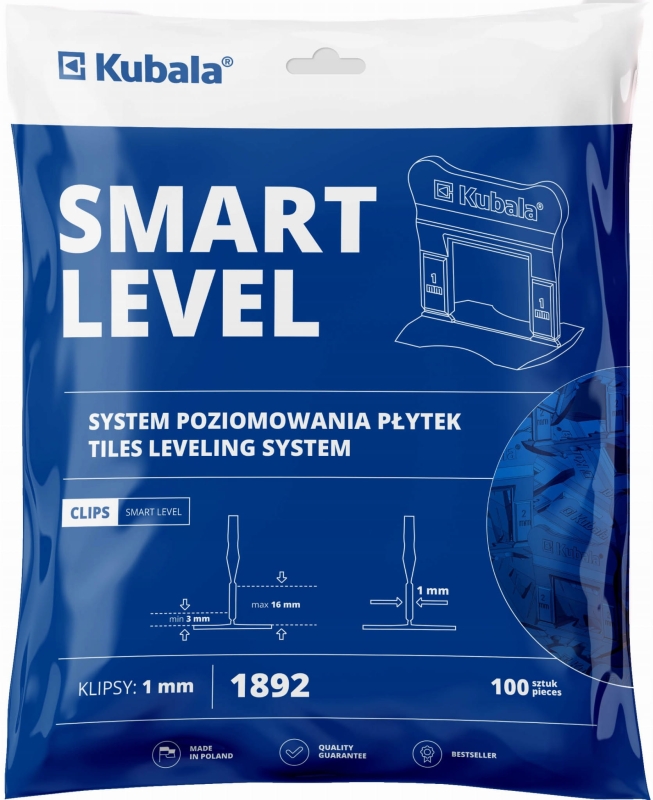 Klipsy do poziomowania płytek Kubala Smart Level 1,0mm 100