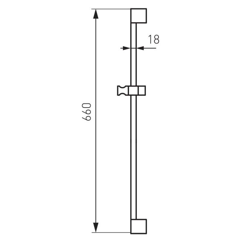 Drążek natrysku przesuwnego Ferro 650 mm chrom