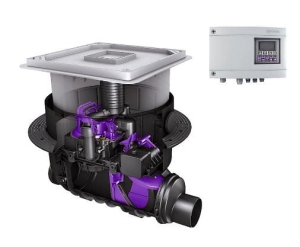 Zawór przeciwzalewowy z pompą DN200 KESSEL Pumpfix F f pokrywą do wypełnienia płytkami 24200X