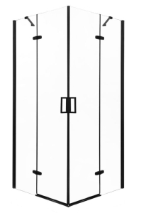 Kabina prysznicowa Kerra Flow Czarna kwadratowa 90 cm