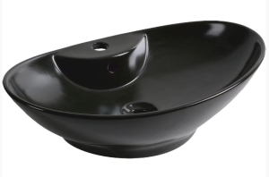 Umywalka nablatowa Kerra KR 139 BLM czarny półmatowy
