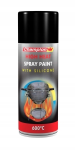 Farba w sprayu żaroodporna Champion czarny 600°C 400ml 
