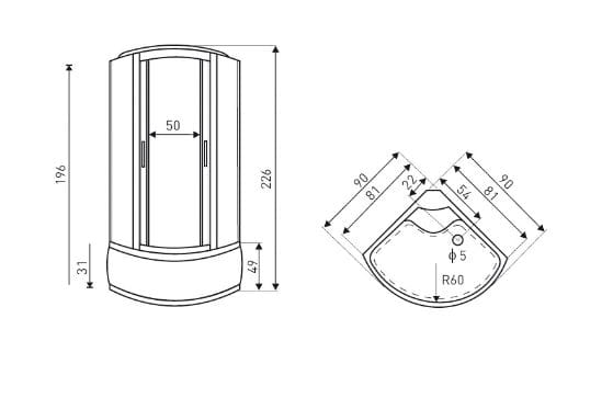 kabina prysznicowa Kerra Silver Prime rysunek.JPG