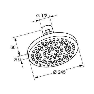 Głowica Natrysku Kludi A-QA czarna 24,5cm