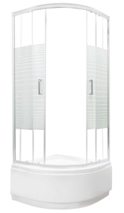 Kabina prysznicowa Kerra Madera STR GL półokrągła 90 z głębokim brodzikiem