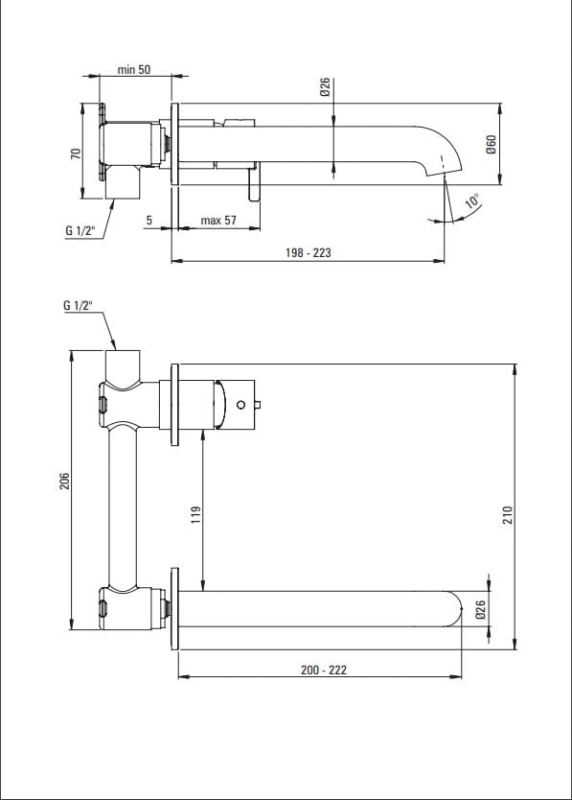 Bateria umywalkowa podtynkowa Deante Silia stal szczotkowana