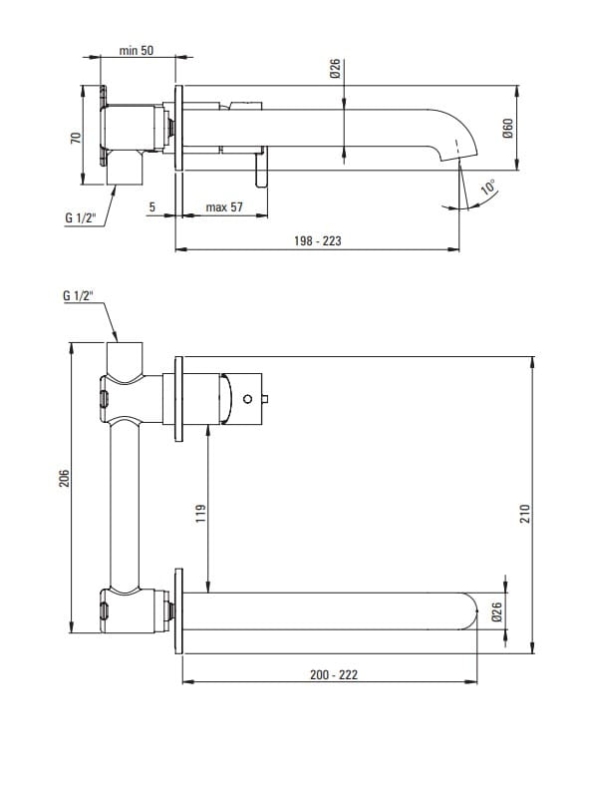 Bateria umywalkowa podtynkowa Deante Silia nero