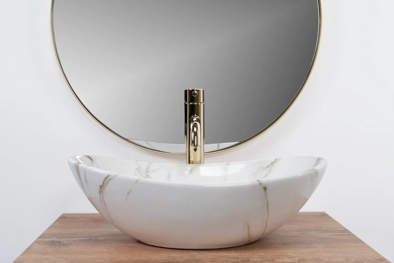 Umywalka Nablatowa Rea mini Aiax shiny