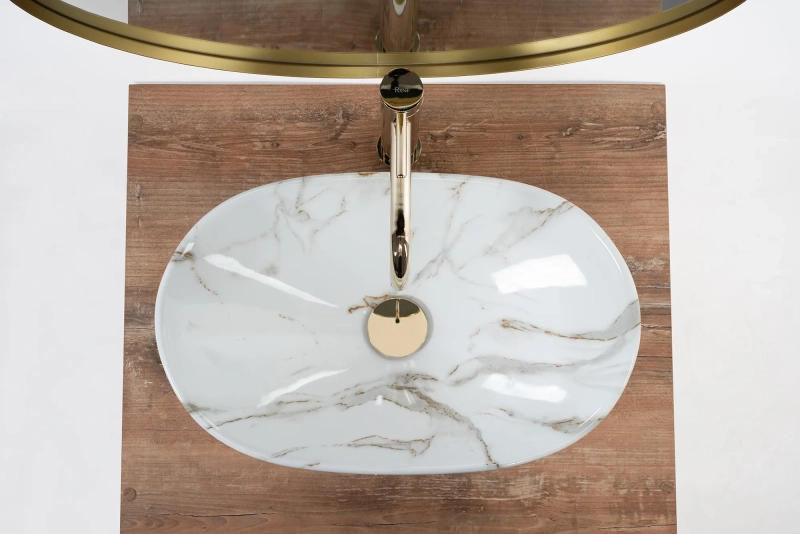 Umywalka Nablatowa Rea mini Aiax shiny