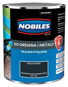 Farba alkidowa ftalowa Nobiles szary antracyt 5L