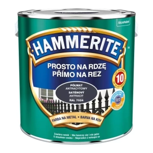 Farba do metalu Hammerite Prosto Na Rdzę półmat antracyt 2,5L