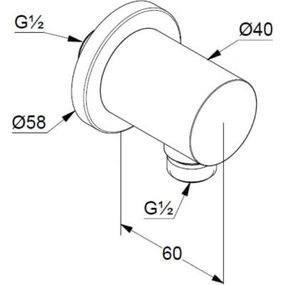 Przyłącze kątowe Kludi Nova Fonte czarny mat