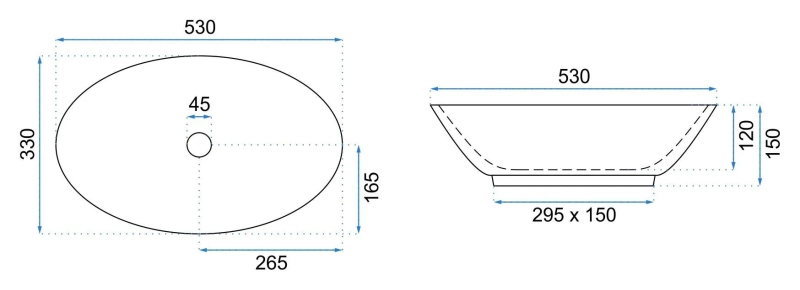 Umywalka Nablatowa Rea Pamela black marble shiny