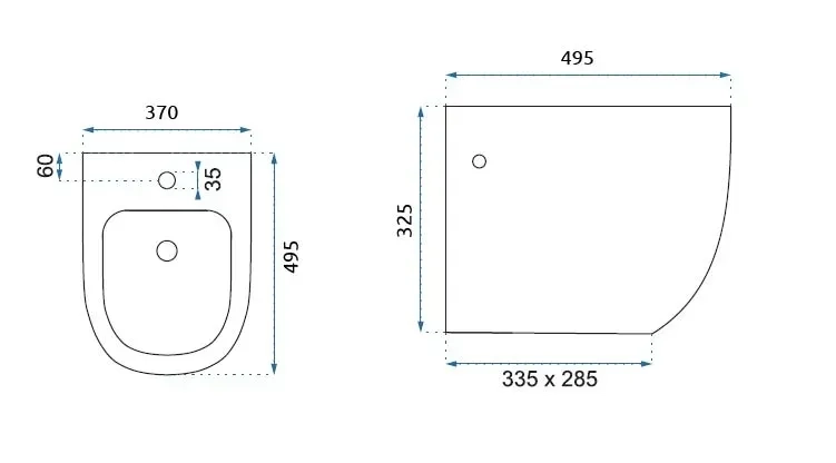 Bidet podwieszany Rea Carlo mini white gold edge