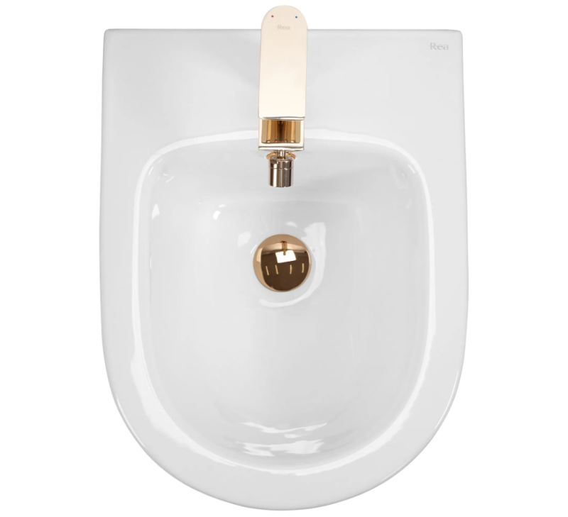 Bidet podwieszany Rea Carlo mini white gold edge