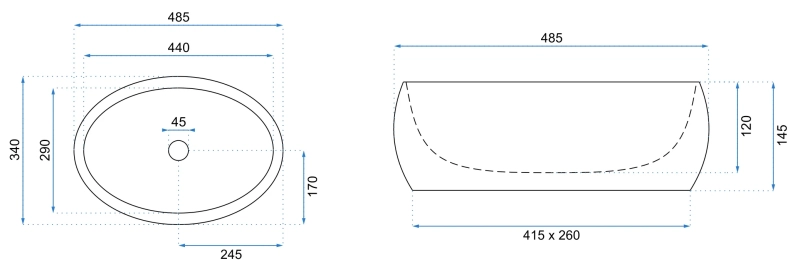 Umywalka Nablatowa Rea Linda gold/white