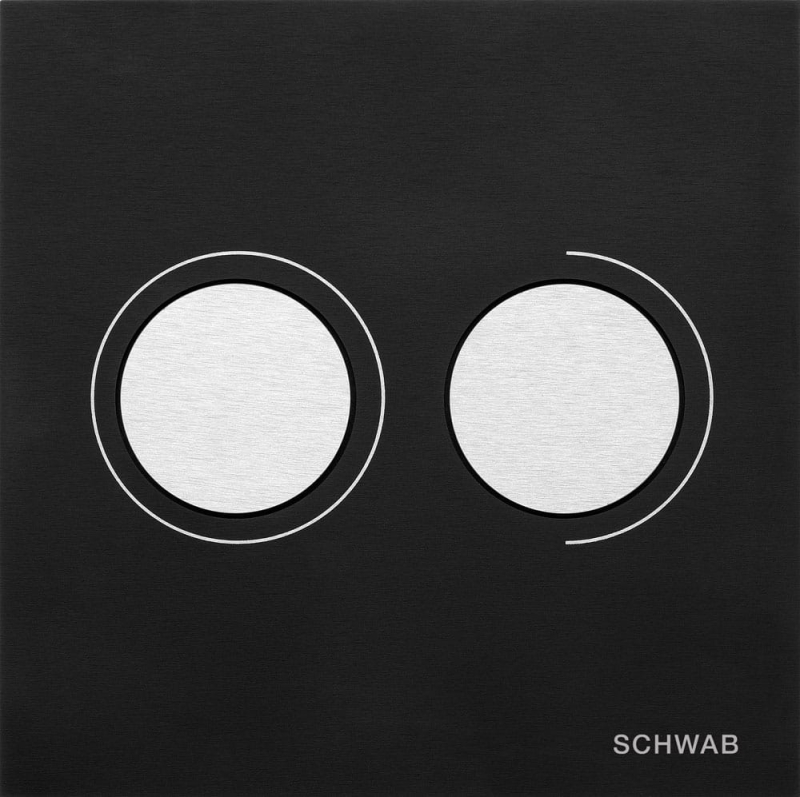 Przycisk spłukujący Schwab Itea Duo alu czarny