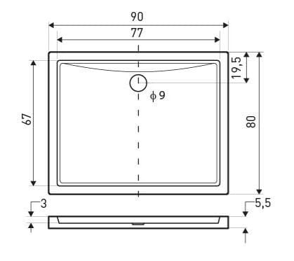 brodzik niski Oscar 90x80 rysunek.JPG