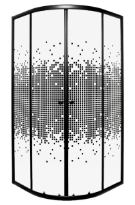 Kabina prysznicowa Kerra Pixel czarna 80 półokrągła 