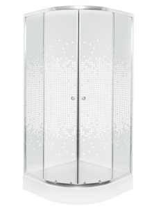Kabina prysznicowa Kerra Pixel biała 80 z brodzikiem półokrągła