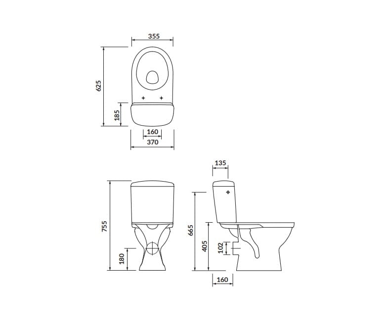 Miska WC Kompaktowa 331 Cersanit Merida z deską