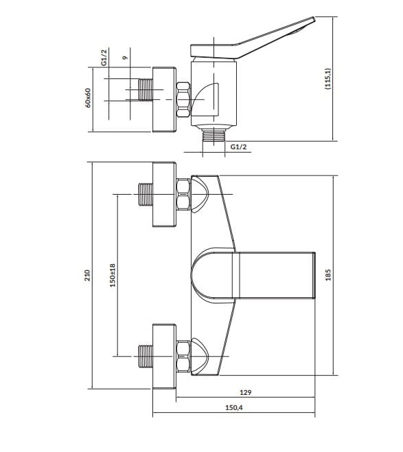Bateria natryskowa Cersanit Cromo