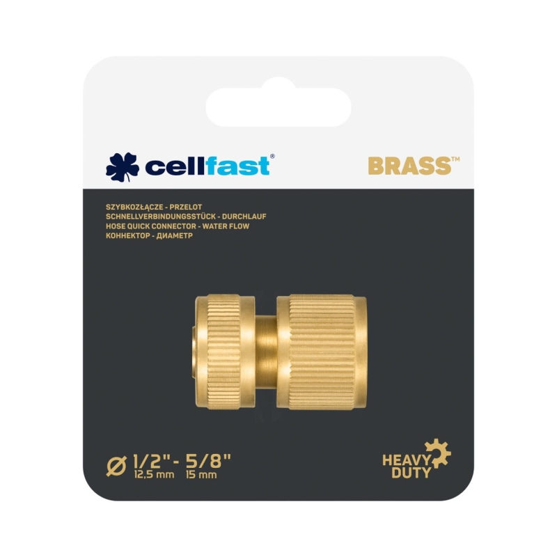 Szybkozłącze przelot Cellfast Brass 1/2"