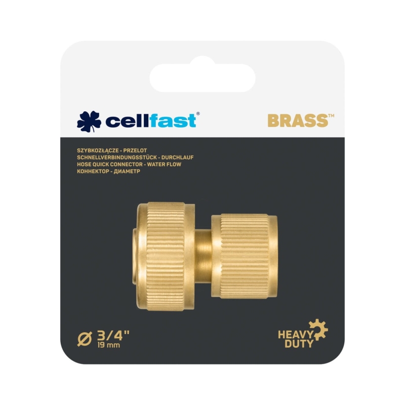 Szybkozłącze Cellfast przelot Brass 3/4"