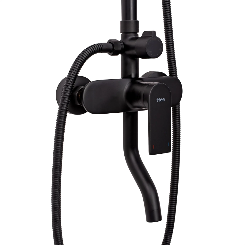 Zestaw prysznicowy natryskowy Rea Verso czarny