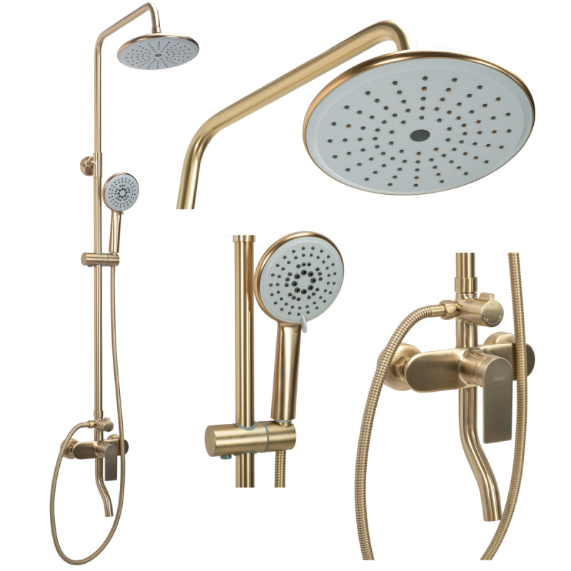 Zestaw prysznicowy natryskowy Rea Verso złoty szczotkowany