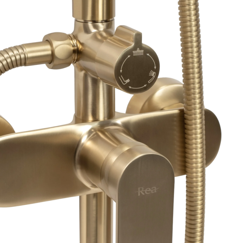 Zestaw prysznicowy natryskowy Rea Verso złoty szczotkowany