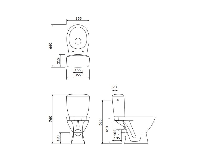 Miska WC Kompaktowa Cersanit Kaskada 206 z deską