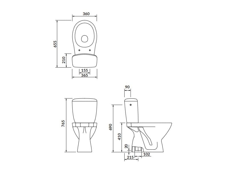 Miska WC Kompaktowa Cersanit Kaskada 207 z deską