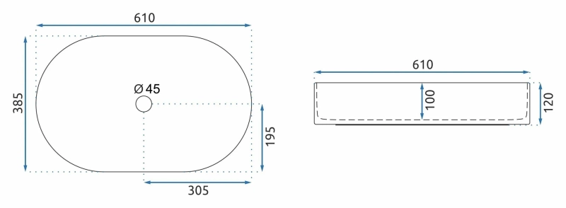 Umywalka Nablatowa Rea Nadia Aiax shiny 60