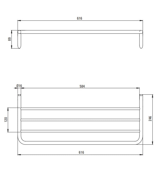 Półka żeberkowa Deante Silia złoty