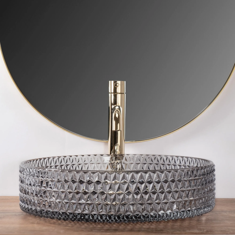 Umywalka Nablatowa Rea Cristal 39 grey