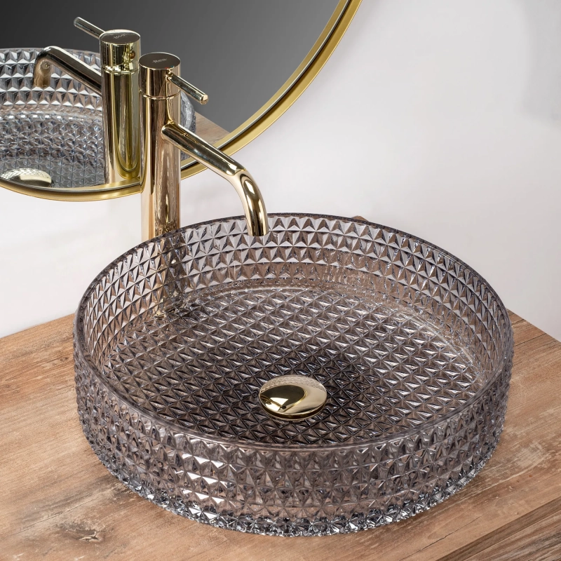 Umywalka Nablatowa Rea Cristal 39 grey