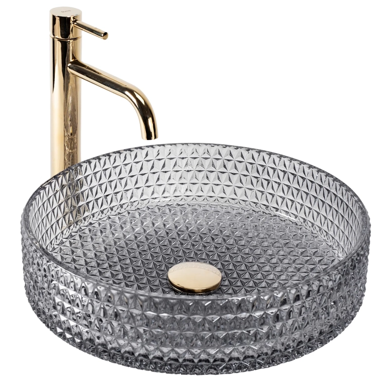 Umywalka Nablatowa Rea Cristal 39 grey